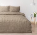 Pościel gofrowana bawełniana 160x200+2x70x80 Naturalny Brąz Boho
