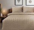 Pościel gofrowana  jak kora 160x200+2x70x80 Naturalny Brąz Boho