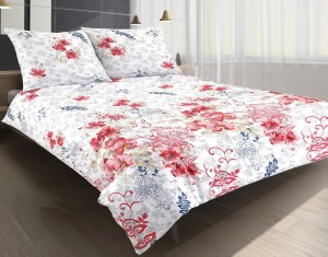 Pościel satynowa 160x200+2x70x80 kwiaty amarylis 08A Premium