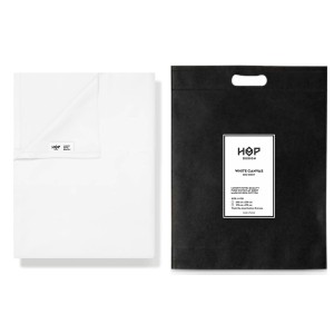 Prześcieradło bez gumki białe Standard 100% bawełna Hop Design 