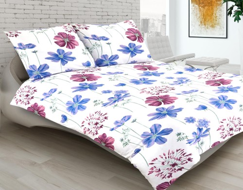 Pościel satynowa 200x220+2x70x80 polne kwiaty 11A Premium Matex
