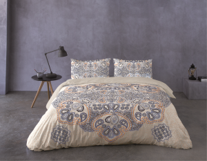 Pościel z bawełny egipskiej 160x200+2x70x80 Ornamenty Maroco 08 perkal Prestige