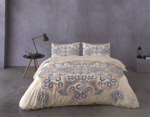 Pościel z bawełny egipskiej 160x200+2x70x80 Ornamenty Maroco 08 perkal Prestige