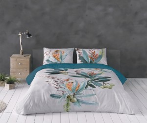 Pościel z bawełny egipskiej 160x200+2x70x80 Kwiaty Exotic 14 perkal Prestige