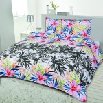 Pościel flanelowa 200x220 +2x70x80 z bawełny Kwiaty 61A