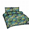 Pościel bawełniana 200x220 +2x70x80 Zielona Liście renforce deSatin R18