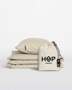 Pościel 160x200 bawełniana Naturalna Piaskowa Beż Boho Premium Pure Hop Design 