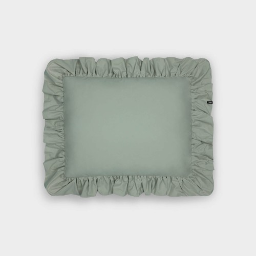 Poszewka na poduszkę z falbanami bawełniana Szałwiowa zieleń BOHO Pure Hop Design