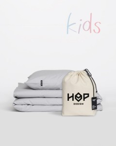 Pościel dziecięca 100x135 + 40x60 do łóżeczka jasno szary KIDS PURE Hop Design